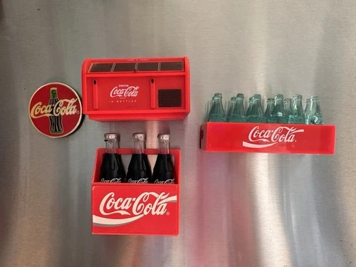 Vintage Coca-Cola Bottle Magnet Lot. Coke Cooler, Crate
