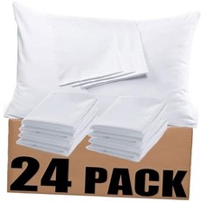 Bulk Pillow Cases Size Set of Pack Basic Pillowcases White Pillow Standard 24