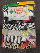 Wonder Nation Girls 7 Perfect Pairs 7 Briefs size 16 and 7 Socks L 4 to 10 New