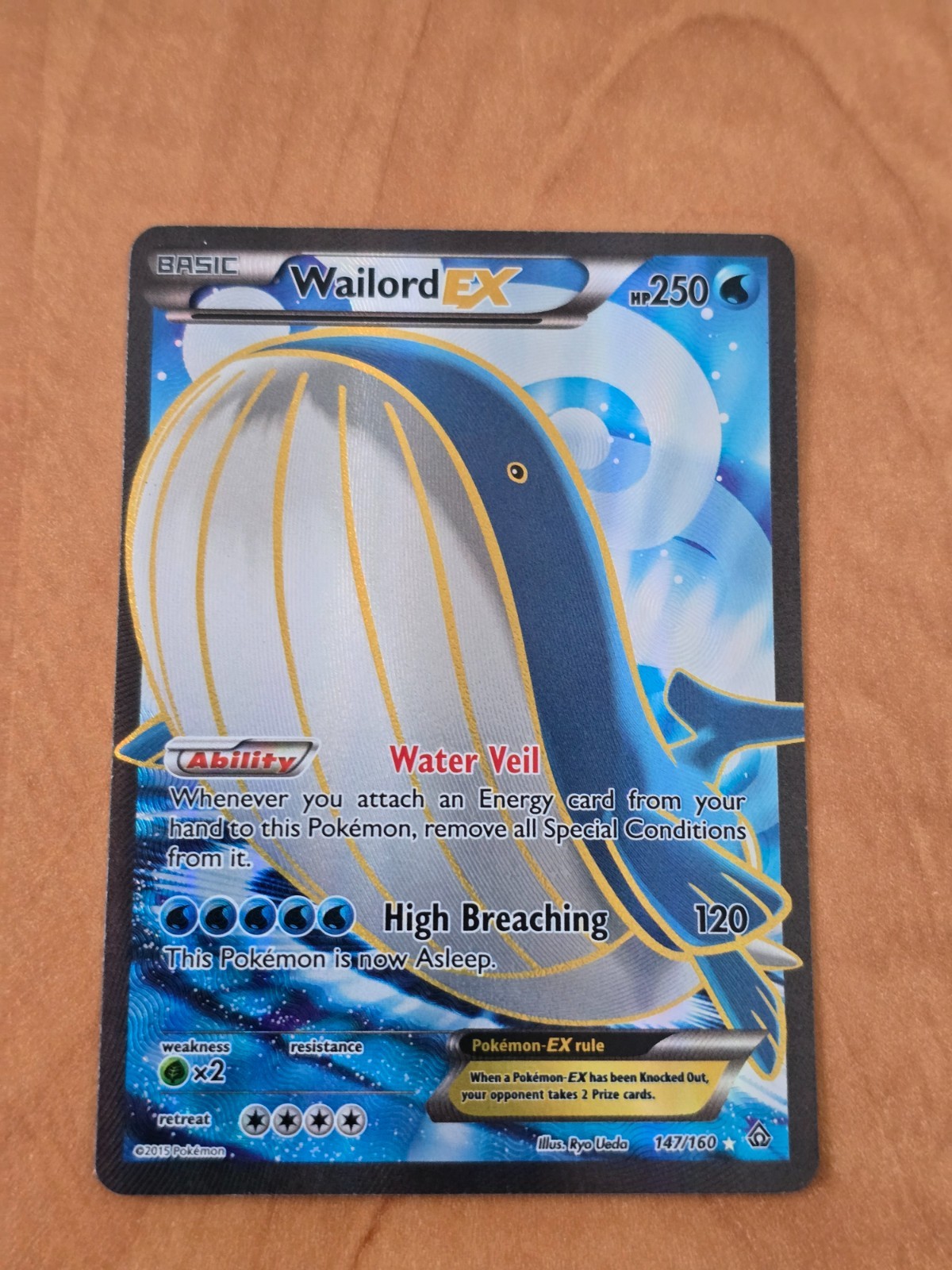 Pokemon Primal Clash Full Art Wailord EX 147/160 MP