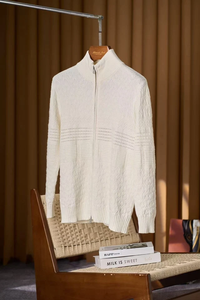 Brunello Cucinelli casual knitted cardigan jacket men's stand collar zipper coat - Image 2 of 4