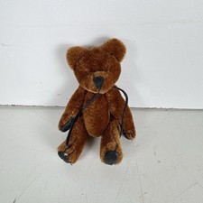Miniature Brown Teddy Bear Plush Dollhouse Toy 3 Inch Jointed Stuffed Animal VTG