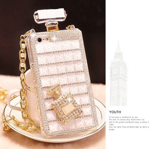 Bling Sparkle Diamonds Perfume Bottle Case W/ Crossbody Chain For iPhone/Samsung - 第 14/15 張圖片