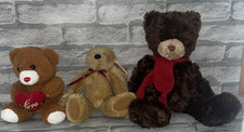 Lot Vintage 3 bears Brown heat scarf Russ Berrie Dan Dee Gund Eureka