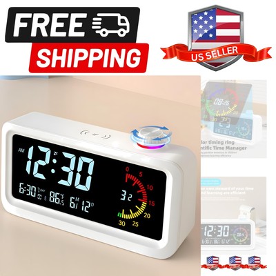 60-Minute Visual Timer for Kids, Pomodoro Timer, Rechargeable Alarm Clock, Du...