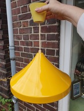 60er 70er Hängeleuchte  Deckenlampe Gelb Metall Lamp 60s 70s True Vintage