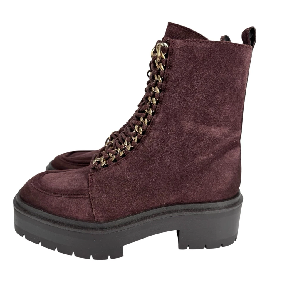 Женские боевые ботинки Sam Edelman Lovrin 5,5 М бордовые замшевые на шнуровке с зауженной подошвой - Изображение 4 из 4