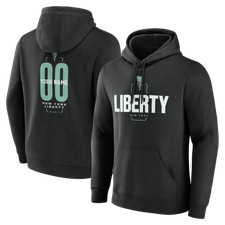 Men's Black New York Liberty Big & Tall Personalized Center Court Pullover
