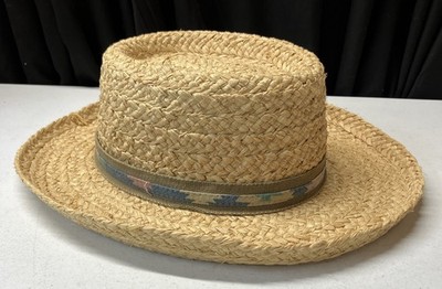 Scala Rolled Brim Raffia Woven Straw Natural Sun Hat One  display picture 2