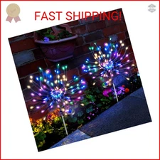 Anordsem Solar Garden Lights Outdoor: Bendable Copper Wire with 120 LED Firework