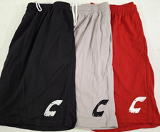 (3 Pack) Combat Solid Men's Workout Shorts-Size 4XL Black/Gray/and Red