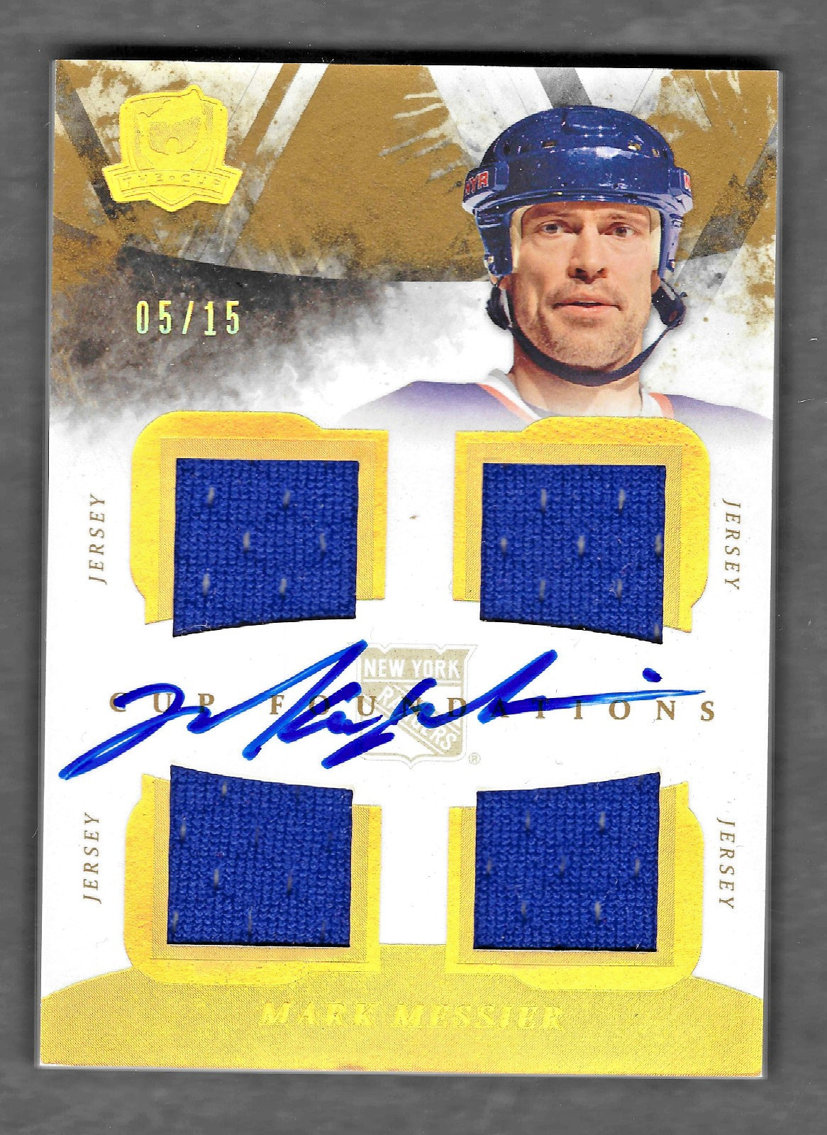 2010-11 UD The Cup Mark Messier Cup Foundations Quad Jersey Auto  #'d 5/15