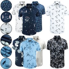 4 Pack Springfield Men Summer Hawaii Shirt Floral Holiday Short Sleeve Beach Top