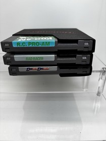 Lote de 3 juegos NES R.C. Pro-Am Rad Racer y fundas de doble regate Nintendo 1987/88