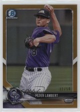 2018 Bowman Chrome Prospects Gold Refractor 32/50 Peter Lambert #BCP179 0w8