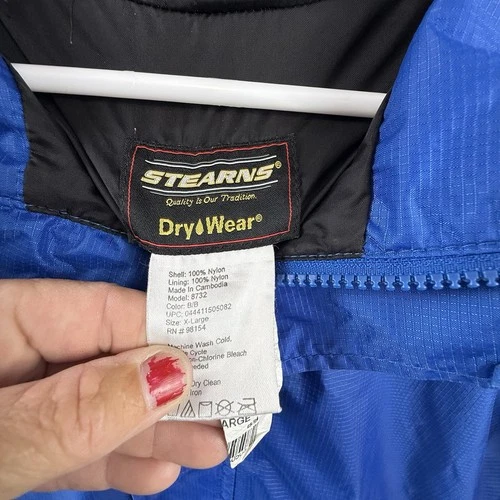 Stearns Rain Jacket Men’s XL Blue Nylon Dry Wear image 5