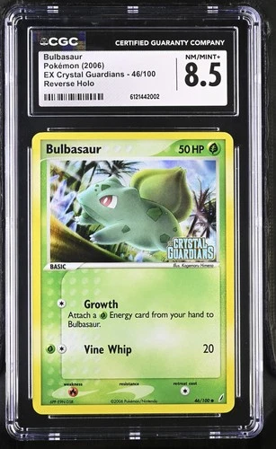 Bulbasaur 46/100 Reverse Holo EX Crystal Guardians Pokemon CGC 8.5 Nm/mint+ *002