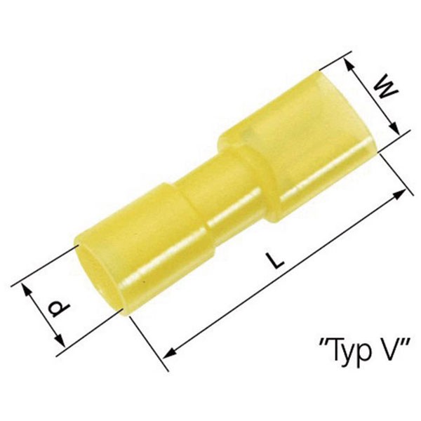 LAPP Receptacle 6.3mm Width 0.8mm Thick 180 Insulated Blue 100pcs