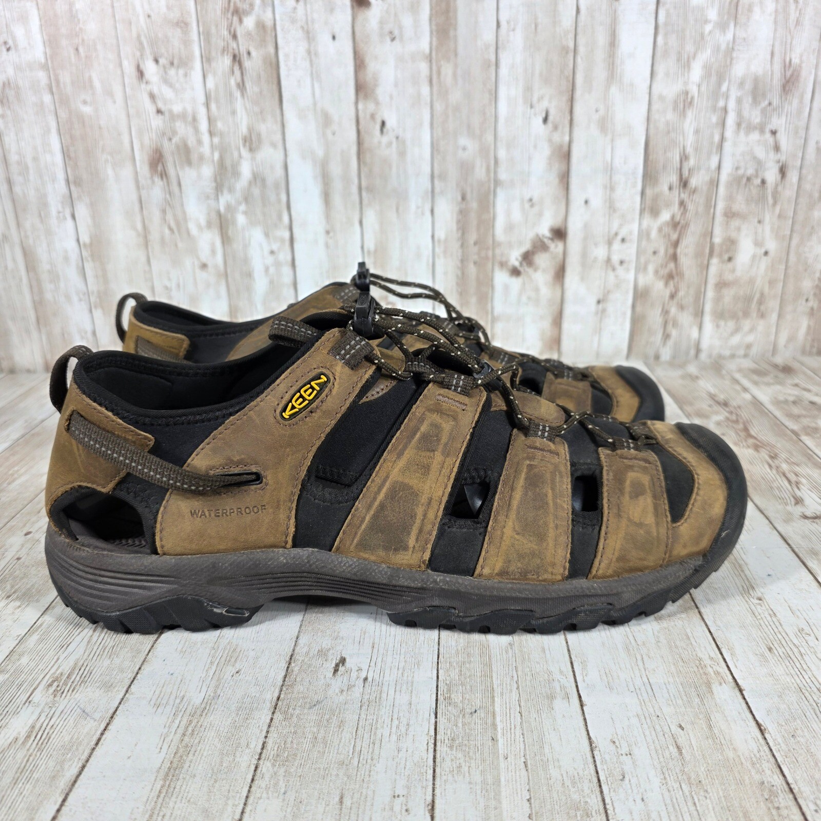 Sandali impermeabili Keen scarpe da trekking acqua marroni comodi uomo taglia 14