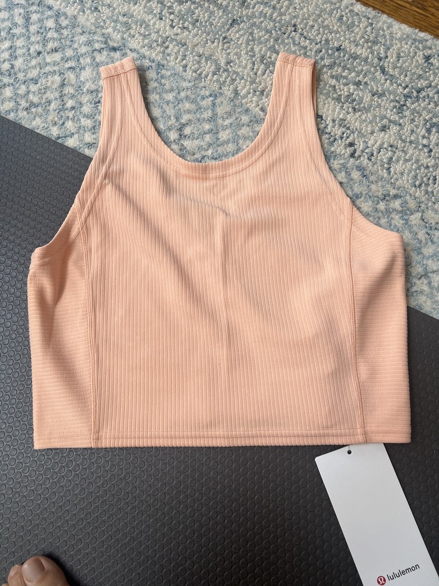 Lululemon RIBBED SOFTSTREME CROPPED TANK SZ 6 PEACH BELLINI