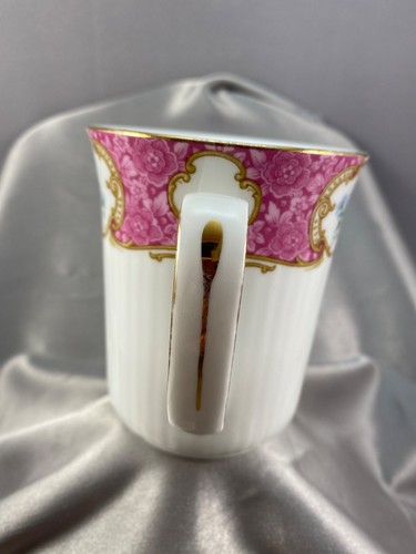Tasse Royal Albert Fine Bone China Floral Lady Carlyle gerippt Goldrand Vintage 2003 - Bild 6 von 12