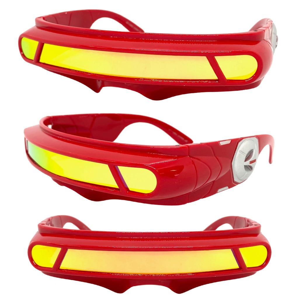 Lunettes De Soleil Futuristes 'Robot Cyclope' - Cadre épais Rectangulaire - Marque JuicyOrange, Unisexe Adulte