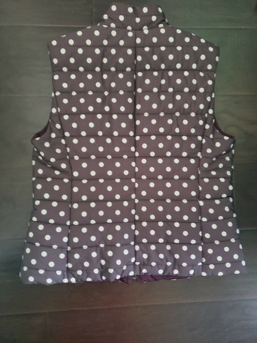 Women’s Ann Taylor Loft taupe Vest Size Small Fall. Dots. Warm. Lightweight. - Picture 5 of 9