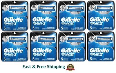 Gillette Mach 3 Turbo Razor blades Men Refills Cartridges Shaver 1 5 10 20 40 80