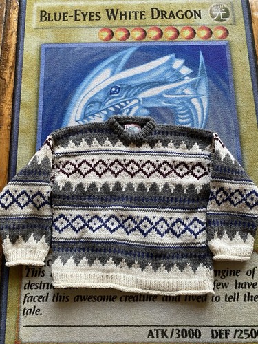 Vintage CCH Imports Wool Sweater Men’s L Birds Eye Fisherman Hand Knit Equador