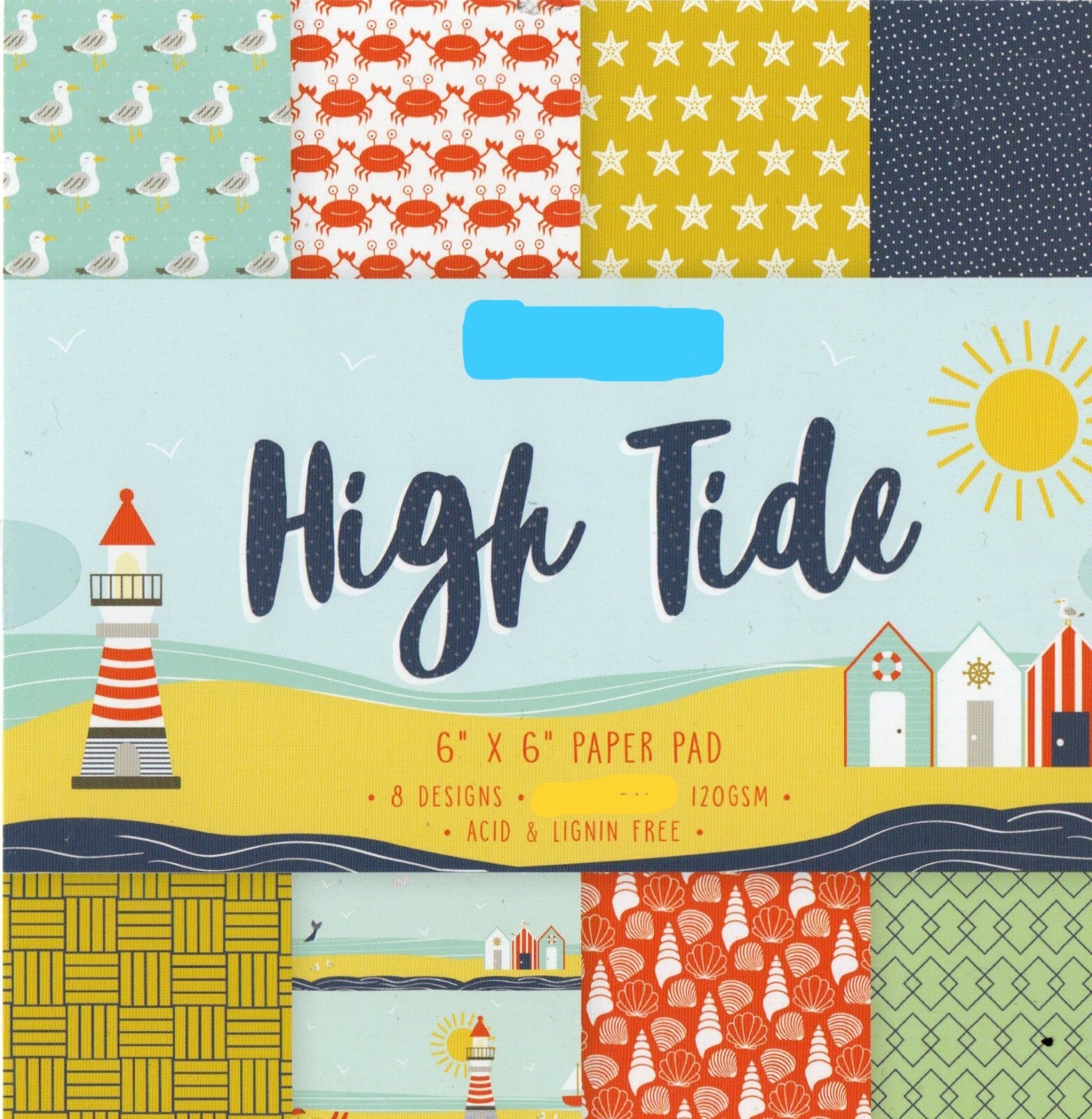 SAMPLE craft paper  " HIGH TIDE" scrapbooking