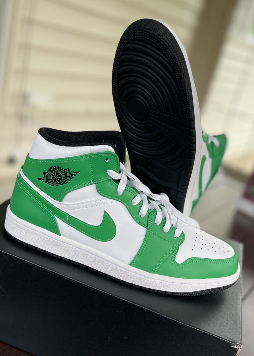 MENS AND GS Air Jordan 1 Mid Lucky Green (DQ8426-301 and DQ8423-301)  AUTHENTIC!