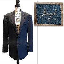 Joseph Jos. A. Bank Suit Jacket Blazer Navy Blue Size 44L Check Sport Coat