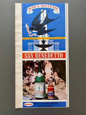 San Benedetto Acqua Minerale 60s retro ITA 1966 Vintage Ad Werbung Reklame