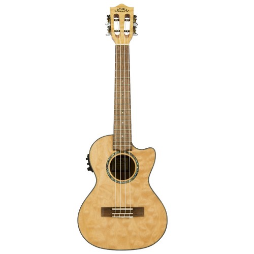 Lanikai QM-NACET Quilted Maple Natural Stain Tenor Acoustic Electric Ukulele - Picture 4 of 4