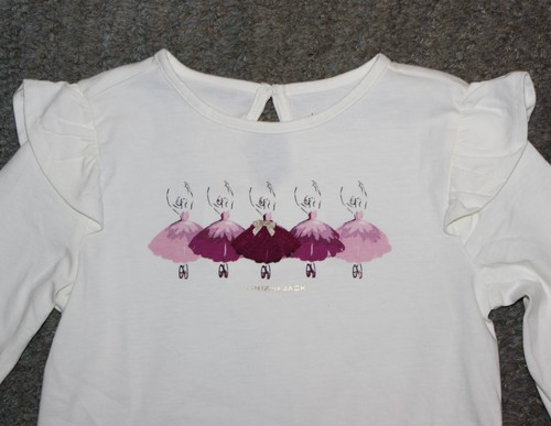 Janie and Jack Mädchen weißes Langarmshirt (Top) - Größe 6 - Neu mit Etikett - Bild 2 von 3