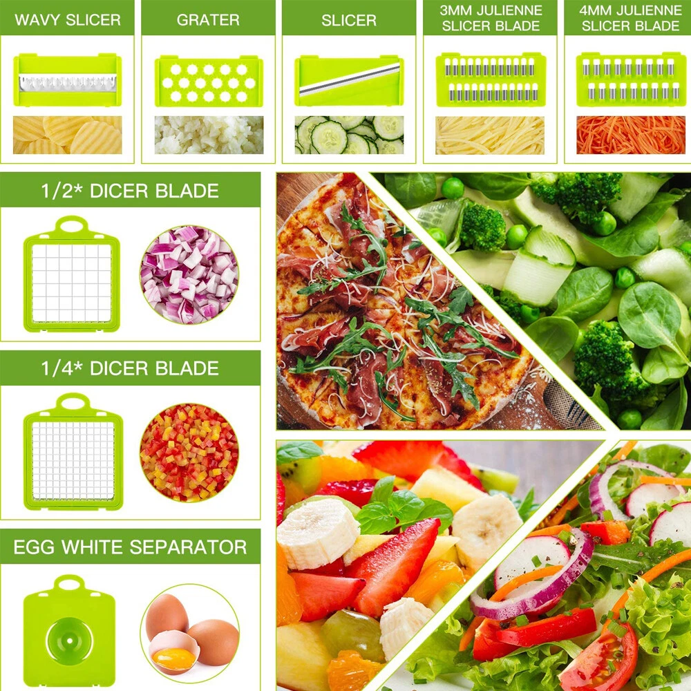 15-In-1 Vegetable Fruit Chopper Cutter Food Onion Veggie Dicer Slicer Kitchen US 15-In-1 Vegetable Fruit Chopper Cutter Food Onion Veggie Dicer Slicer Kitchen US