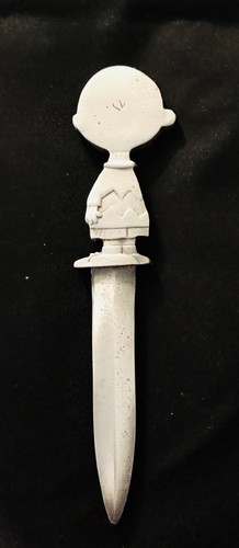 Pewter Silver CHARLIE BROWN Snoopy Charles Shultz Peanuts Letter Knife Opener I - Picture 2 of 2