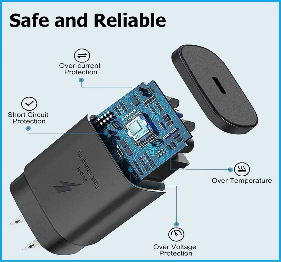 Cargador de pared USB C de 6 pies, paquete de 2 unidades, para Samsung Galaxy - Image 3 of 4