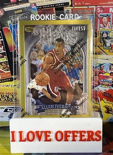 1996 TOPPS FINEST ALLEN IVERSON ROOKIE GOLD HEIRS RARE W COATING #280 READ #2