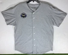 Vintage Shaka Wear Baltimore Ravens Jersey Gray Embroidered Logo Button-Up XL