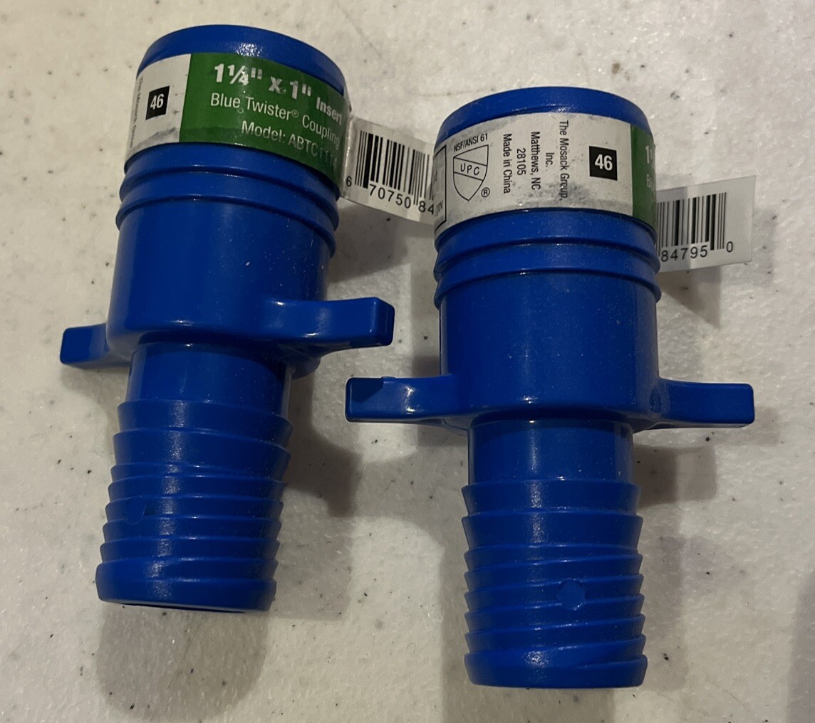 [2 Pack]MOSACK Group #ABTC1114 1-1/4” X 1” Insert Blue Twister Coupling ...
