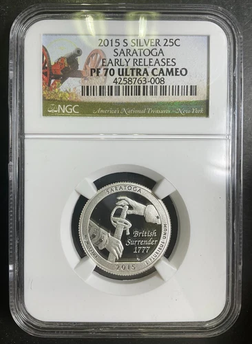 NGC PR70 2015-S Saratoga ER Quarter 25c PERFECT PF70UC Blast White SILVER c2