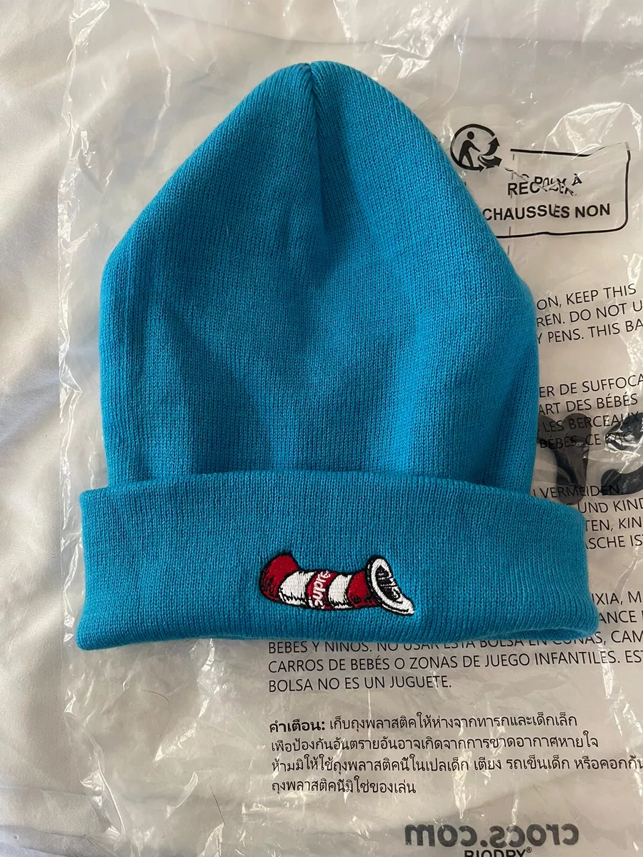 Supreme Cat In The Hat Dr. Seuss Beanie FW18 Blue Authentic