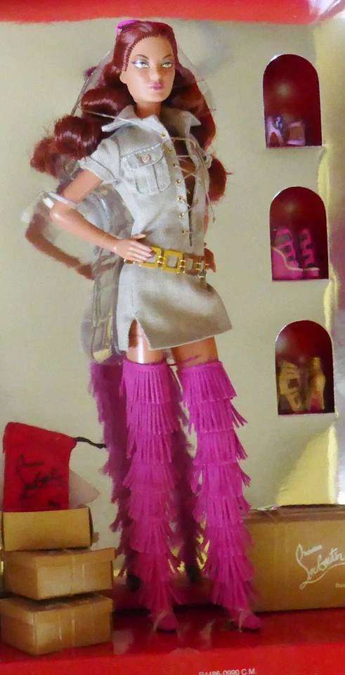 DOLLY FOREVER BARBIE DOLL BY CHRISTIAN LOUBOUTIN w BOOTS SHOES MATTEL R4486 NRFB - Image 4 of 4