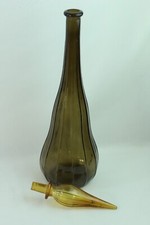 Vintage Mid-Century Italian Amber Glass Geni Bottle Decanter (Pre-Owned)