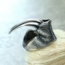 Gothic Big Dragon Claw Ring Stainless Steel Eagle Claw Biker Punk Ring Size 7-13