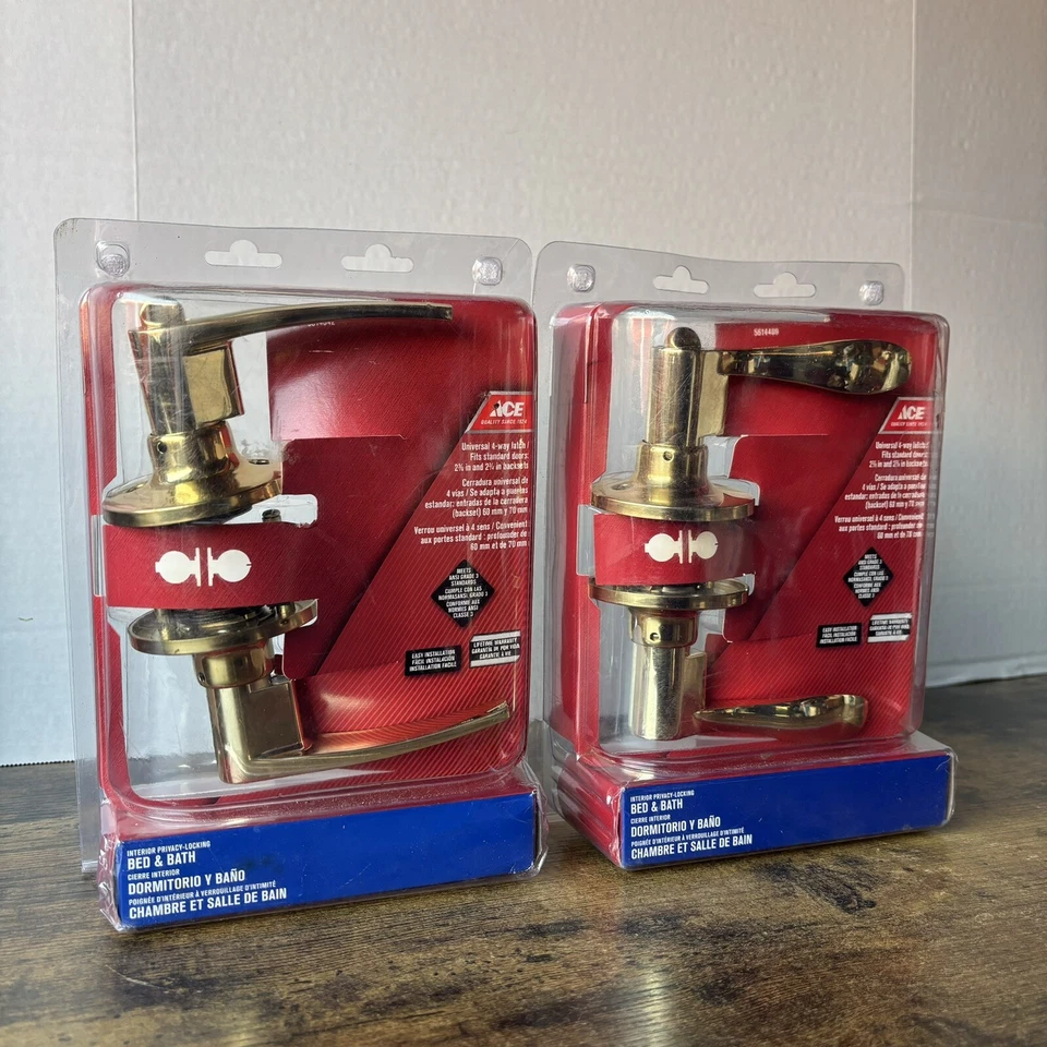 Ace 5614409 универсальная 4-полосная защелка внутренняя конфиденциальность замок кровать и ванна - лот из 2 - Изображение 3 из 4