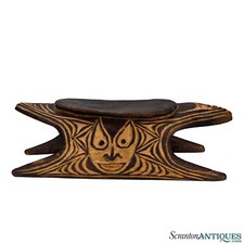 Antique Traditional Middle Sepik Carved Tribal Headrest