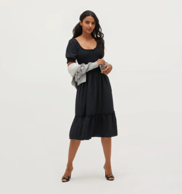 House on the Hill　Dress (Black)　100(3Y) NWOT Hill House The Louisa Nap Dress Smocked Wrinkle