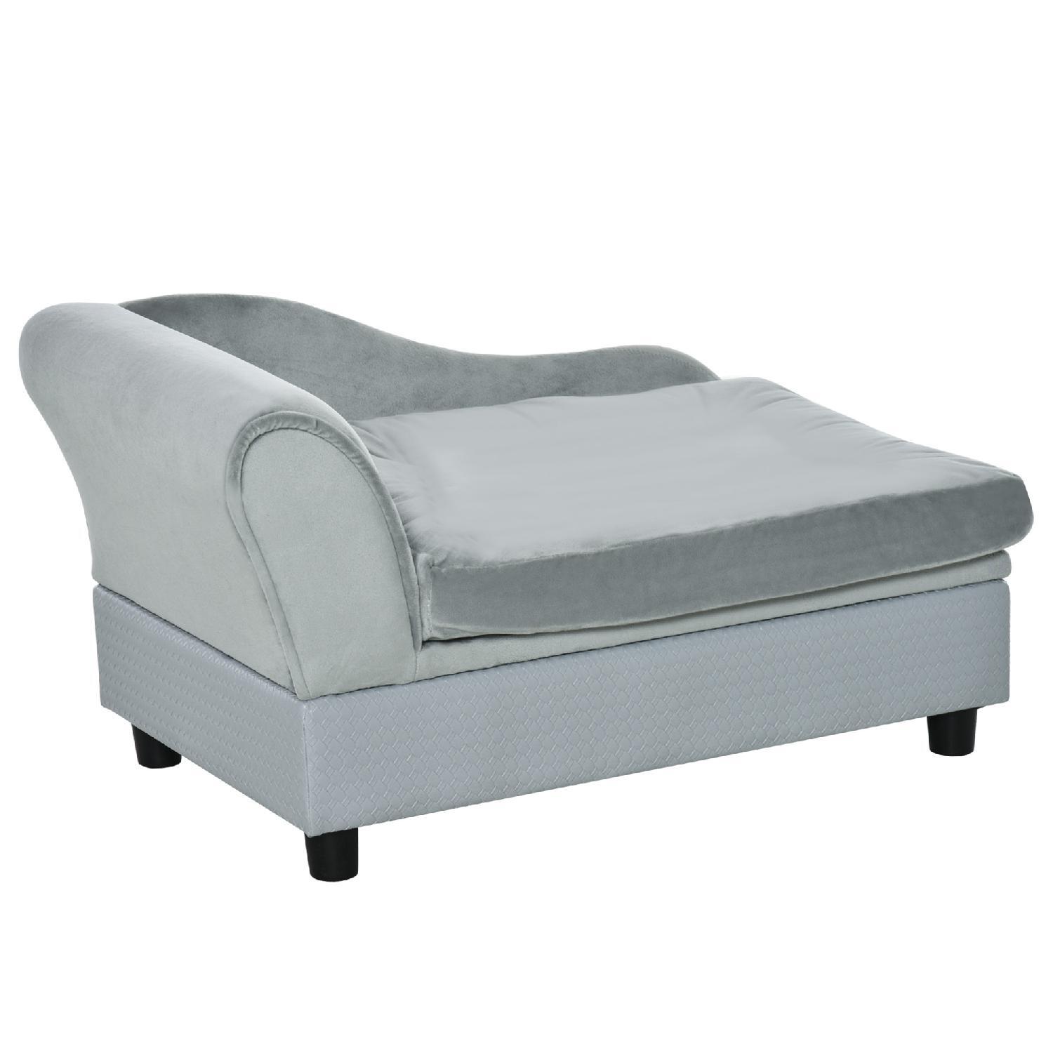 AllMyPets Divano per Cani con Cuscino 76x45x43 cm Grigio Chiaro 40A552F